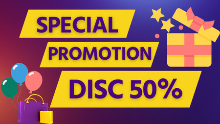 special promotional discount of 50 percent Giftの写真素材