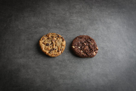 cookies chocolate isolated on gray background