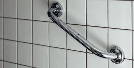 bathroom handle security in nursing hospital ward, healthy strong medical concept.