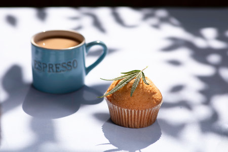cannabis leaf with brownie on background.. Cannabis live resin extraction, coffee