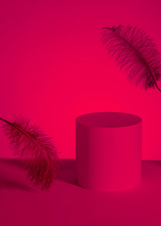 Abstract minimal scene with top hat podium. Abstract background. Stage for the demonstration of cosmetic products.の写真素材