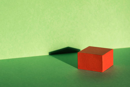 Gifts of Joy: Products Shine Bright on the Festive Red Podium. Christmas background