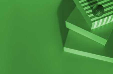 Season of Surprises: Vibrant green Gifts and Christmas Delightsの写真素材