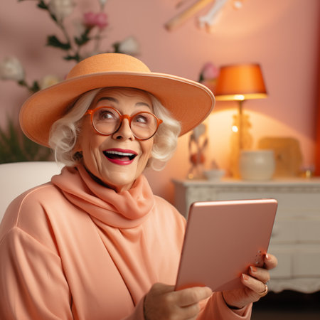 Timeless Glamour: The Art of Video Chat for the Fashion-Forward Elderlyの素材