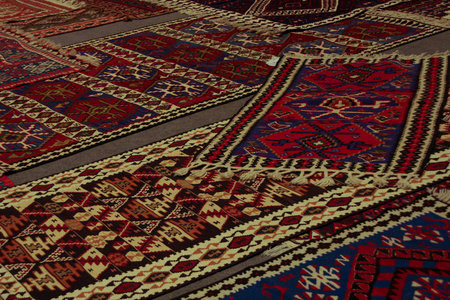 the kilims are handmade and contain very beautiful geometric patterns