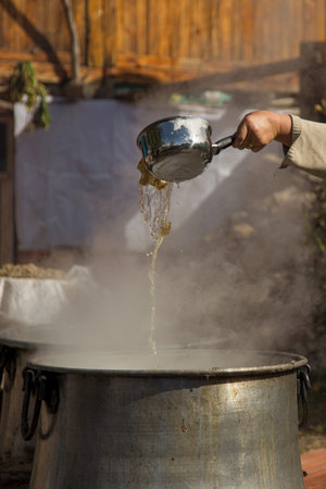 Pouring water background.