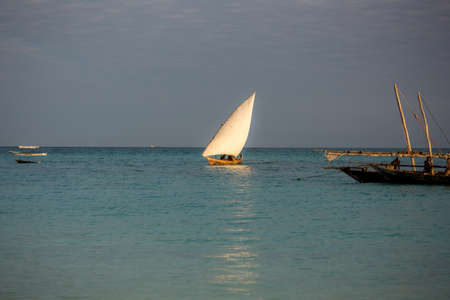 zanzibar is an island connected to tanzania in the Indian Ocean. An island of heaven with turquoise sea, vegetation, fishermen and unique nature.の写真素材