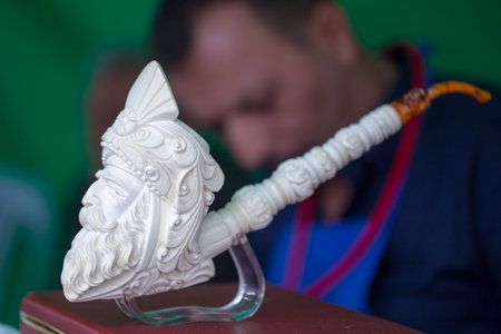 meerschaum pipe and trinkets made eskiÅehir turkeyのeditorial素材