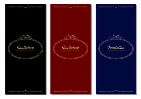 Set of template antique greeting card, invitation, wedding cardのイラスト素材