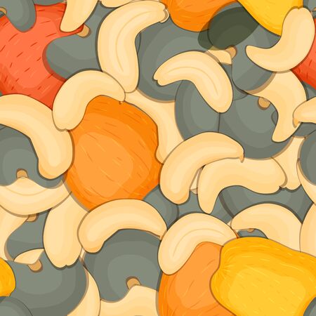 Vector seamless pattern cashew nut.のイラスト素材