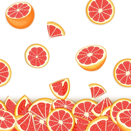 Sliced grapefruit in a seamless pattern can be used for food or beverages packaging designのイラスト素材