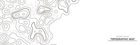 Topographic map abstract background. Outline cartography landscape. Topographic relief map on white backdrop. Modern cover design with wavy lines. Vector illustration with weather map outline pattern.のイラスト素材