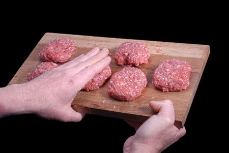 making homemade burgers