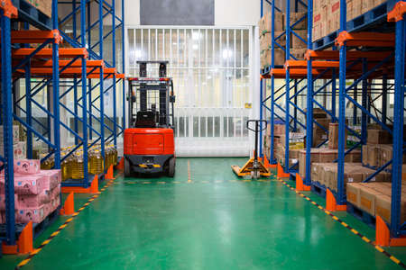 Interior view of a warehouse のeditorial素材