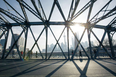 Shanghai, waibaidu bridgeのeditorial素材