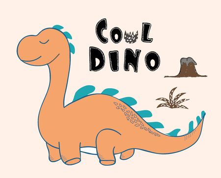 cute dinosaur print . childish vector illustration for kids t shirt, clothesのイラスト素材