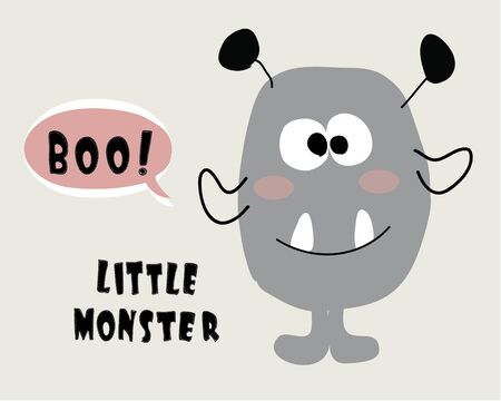 cute monster print .childish vector illustration for kids t shirt,clothesのイラスト素材