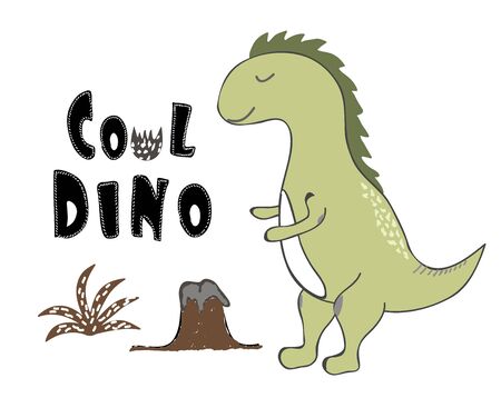 cute dinosaur print . childish vector illustration for kids t shirt, clothesのイラスト素材