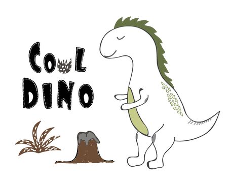 cute dinosaur print . childish vector illustration for kids t shirt, clothesのイラスト素材