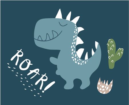 cute dinosaur print . childish vector illustration for kids t shirt, clothesのイラスト素材