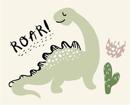 cute dinosaur print . childish vector illustration for kids t shirt, clothesのイラスト素材