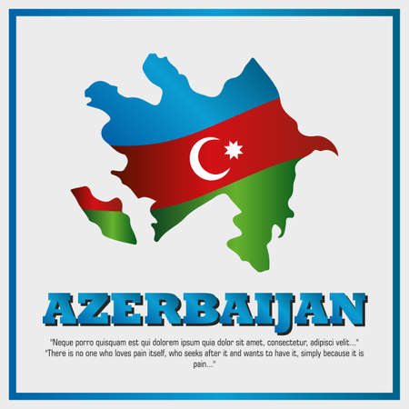Azerbaijan flag background. Vector flag of the Azerbaijan. Document with the flag of Azerbaijan.のイラスト素材