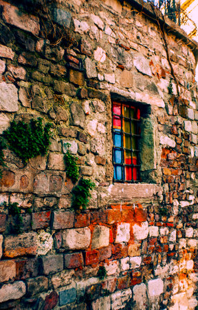 Brick wall texture. Old vintage brick wall background