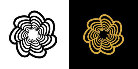 vector abstract colorful lace floral line ornamental round icon, logo isolated. Mandala Logo design.のイラスト素材