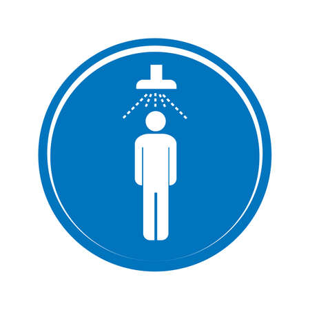 Shower icon vector. Man taking shower. Vector shower web icon. Shower Iconのイラスト素材