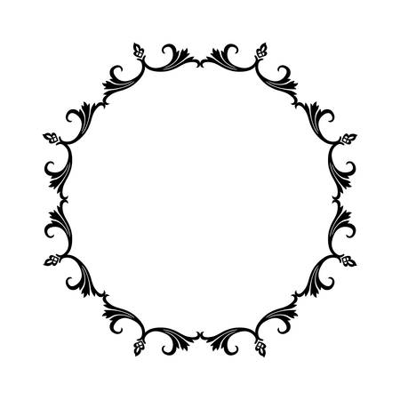Abstract circular pattern or mandala in vector. Graphic frame for design, vintage decorative element in arabic, style. Vector illustration.のイラスト素材