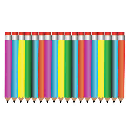 colored pencil set loosely arranged - vector on white background.のイラスト素材