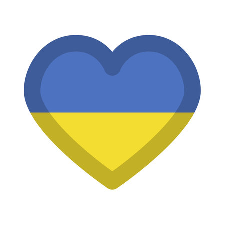 Ukraine flag heart graphic element Illustration template designのイラスト素材