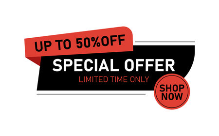 Super Sale and special offer. 50 off. Vector illustration. Theme color.