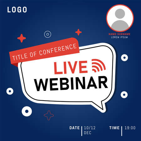 Live webinar invite template. Banner live webinar promotion for social media.のイラスト素材