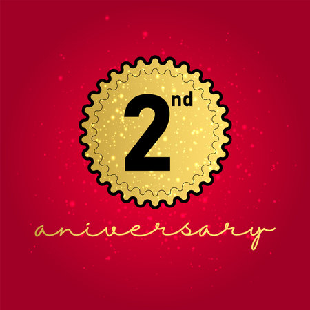 2 years anniversary. Elegant anniversary design. 2 years logo.の写真素材