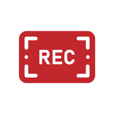 Framed recording sign, currently recording, rec, vector illustration iconのイラスト素材
