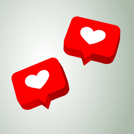 New Counter Notification Icon. Icon 1 like. Heart icon. Social media like. Follower. Vector...