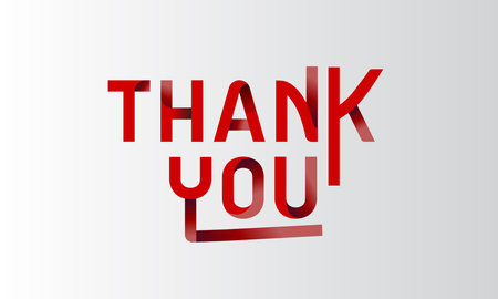 The word Thank you. Vector banner with the text red color. Vectorのイラスト素材