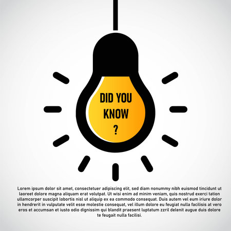 did you know with hanging bulb. Did you know banner for education, business, advertising.のイラスト素材