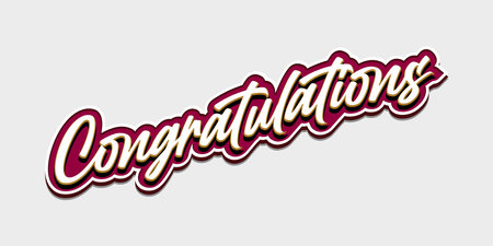 Congratulations - Vintage - Lettering, Handwritten, Vector Illustration for greetingsのイラスト素材