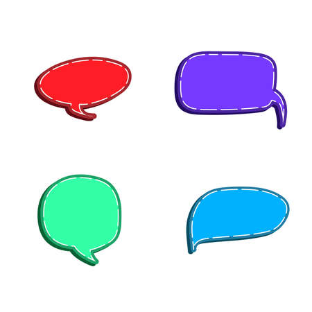 A collection of vector speech and thought communication bubblesのイラスト素材