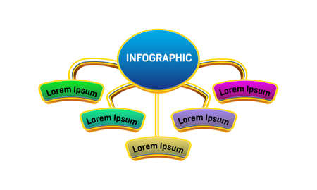 Vector elements for infographic. Template for diagram, graph, presentation and chart. Business concept with 5 options, parts, steps or processes. Abstract backgroundのイラスト素材