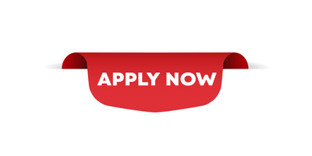 Apply now Button. Red Vector Badge.のイラスト素材
