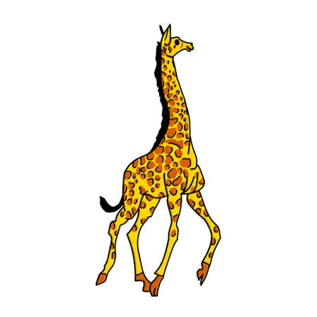 Cute giraffe cartoon of illustration. cartoon animalのイラスト素材