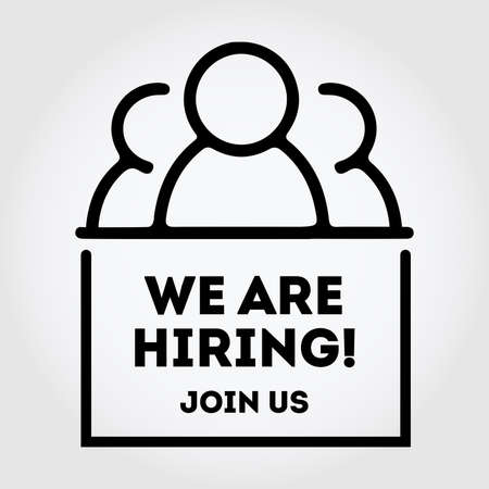 we are now hiring sign line art icon for apps and websitesのイラスト素材