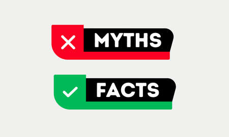 Facts myths vector symbol on white background. Myths facts icon vector color conceptのイラスト素材