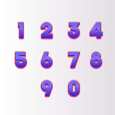 hand drawing colored numbers, mathematics numbers illustration vectorのイラスト素材