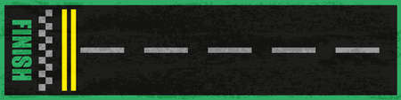 Race asphalt track. F1 start and finish. Start and finish lines. Asphalt road or speedway with marking in top viewのイラスト素材