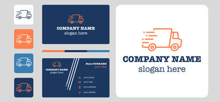 Express delivery Service Logo With Transport Car Vector Design Templateのイラスト素材