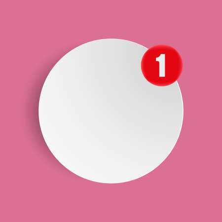 White Icon Template with red Notification Circle.のイラスト素材